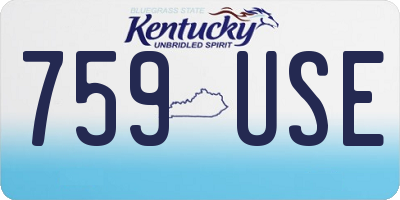 KY license plate 759USE
