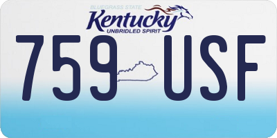 KY license plate 759USF
