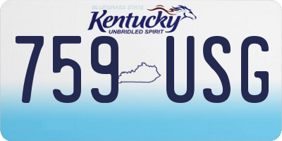 KY license plate 759USG