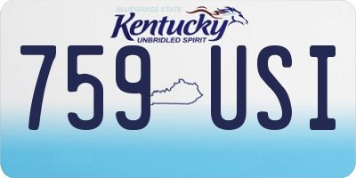 KY license plate 759USI
