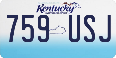KY license plate 759USJ