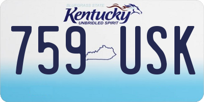 KY license plate 759USK