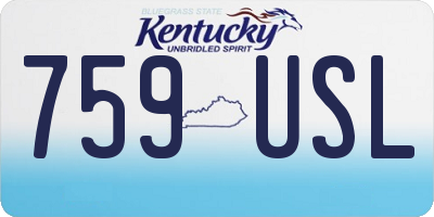 KY license plate 759USL