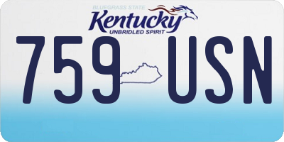 KY license plate 759USN