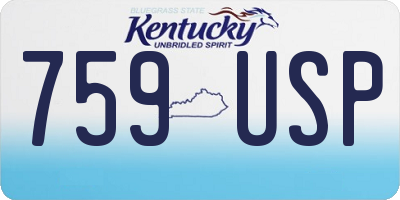 KY license plate 759USP