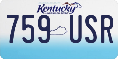 KY license plate 759USR