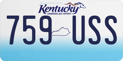 KY license plate 759USS