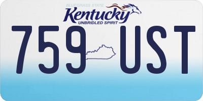 KY license plate 759UST