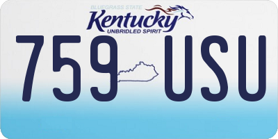 KY license plate 759USU