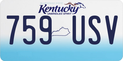 KY license plate 759USV
