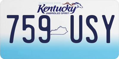 KY license plate 759USY