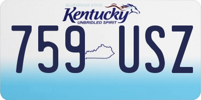 KY license plate 759USZ