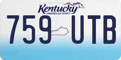KY license plate 759UTB