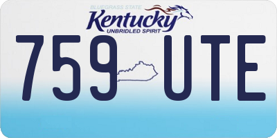 KY license plate 759UTE
