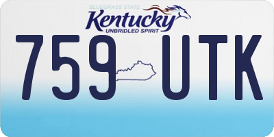 KY license plate 759UTK