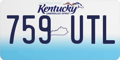 KY license plate 759UTL