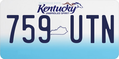 KY license plate 759UTN