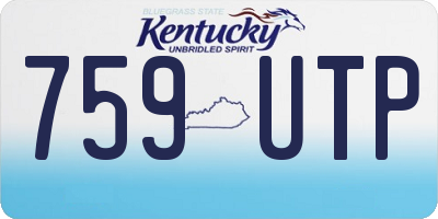 KY license plate 759UTP