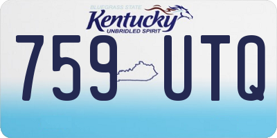 KY license plate 759UTQ