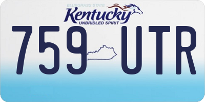 KY license plate 759UTR