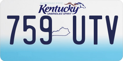 KY license plate 759UTV