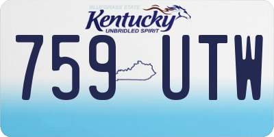KY license plate 759UTW