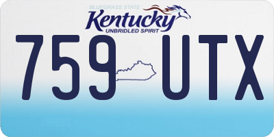KY license plate 759UTX