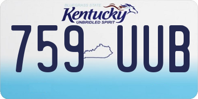 KY license plate 759UUB