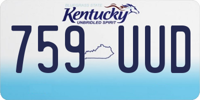 KY license plate 759UUD