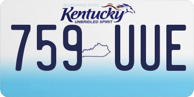 KY license plate 759UUE