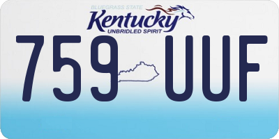 KY license plate 759UUF