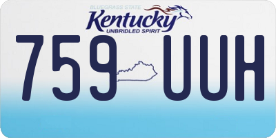 KY license plate 759UUH