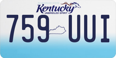 KY license plate 759UUI