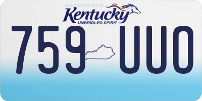KY license plate 759UUO