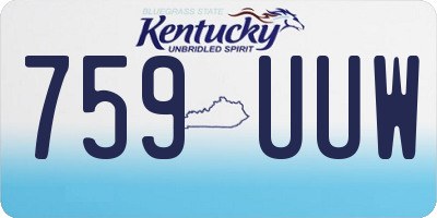 KY license plate 759UUW