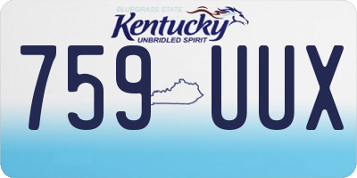 KY license plate 759UUX