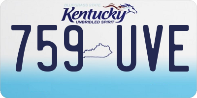 KY license plate 759UVE