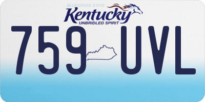 KY license plate 759UVL