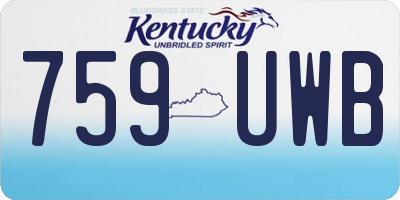 KY license plate 759UWB
