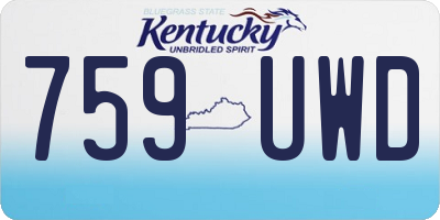 KY license plate 759UWD