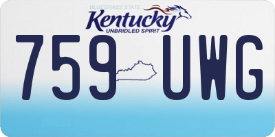 KY license plate 759UWG
