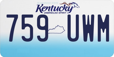 KY license plate 759UWM