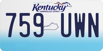 KY license plate 759UWN