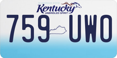 KY license plate 759UWO