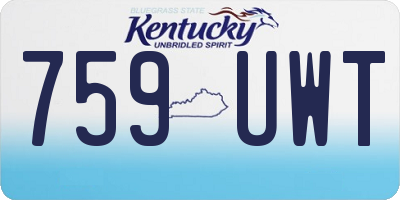KY license plate 759UWT