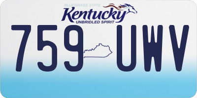 KY license plate 759UWV