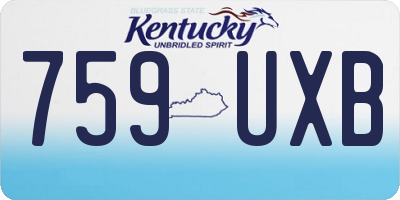 KY license plate 759UXB
