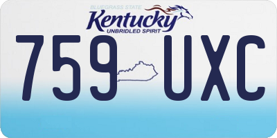 KY license plate 759UXC