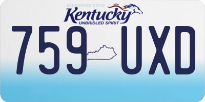 KY license plate 759UXD
