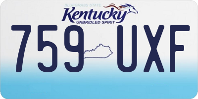 KY license plate 759UXF